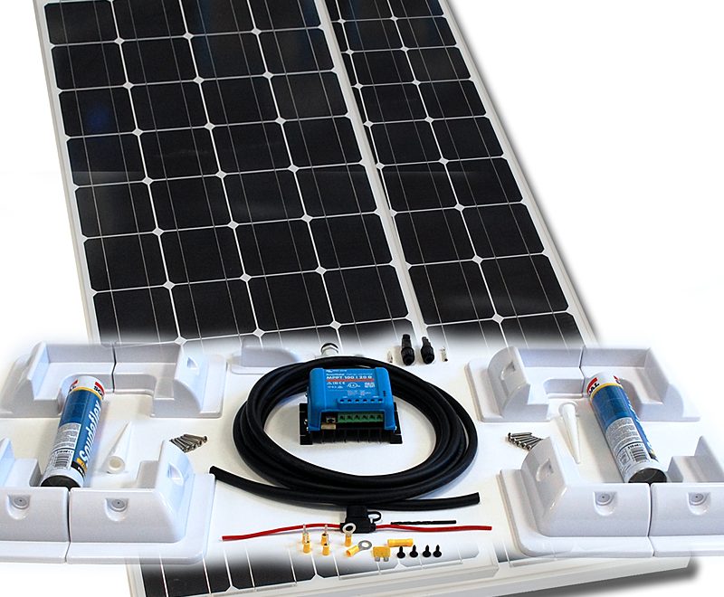 370w 12v MPPT Solar Battery Charger Vehicle Kit