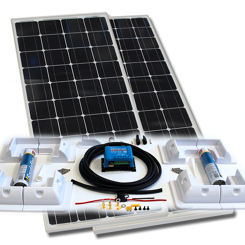 370w 12v MPPT Solar Battery Charger Vehicle Kit