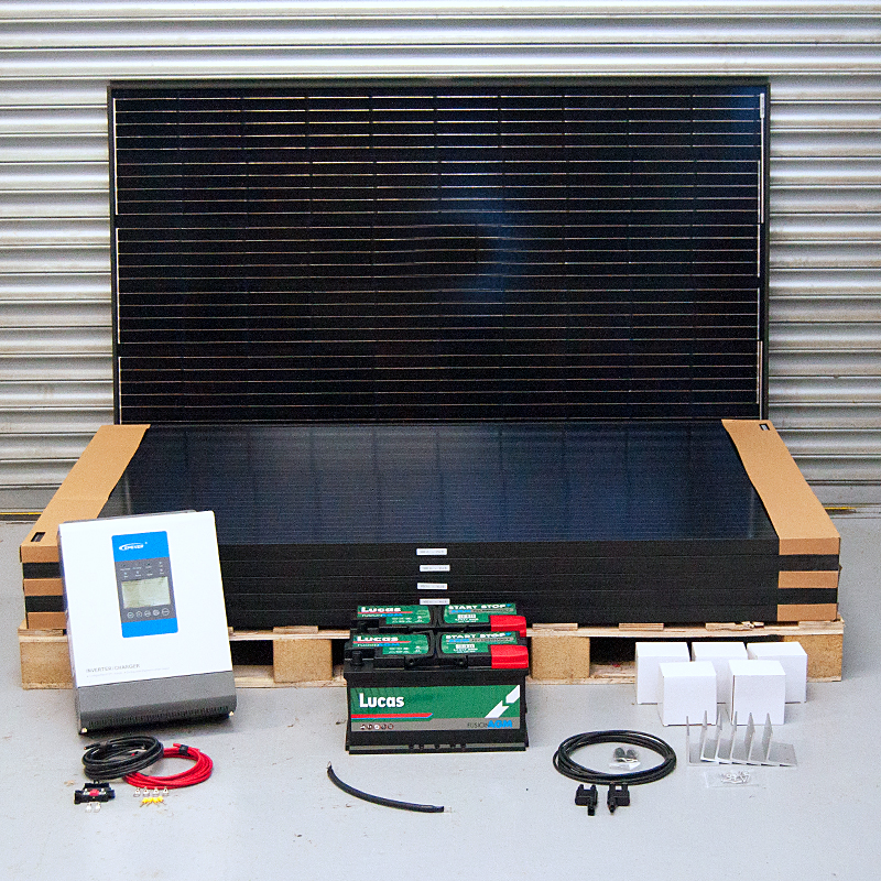 2400W, 48V, 2.7kWh Deluxe Off-Grid Solar Kit