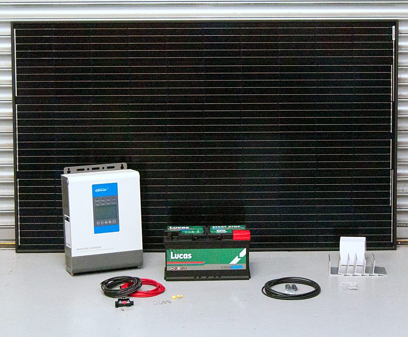 400W, 12V, 0.57kWh Deluxe Off-Grid Solar Kit