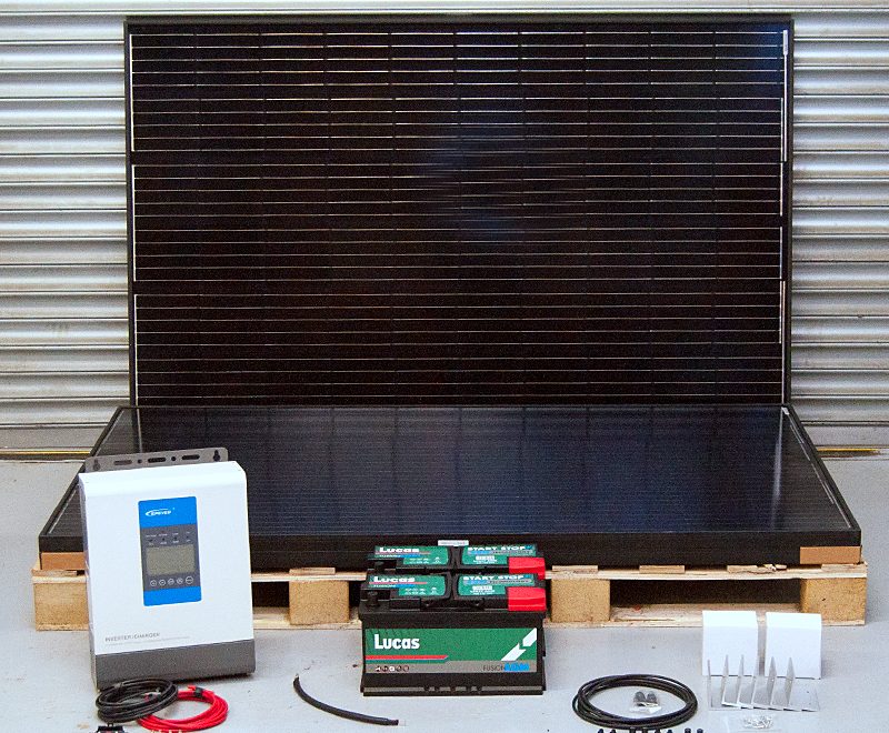 800W, 24V, 1.1kWh Deluxe Off-Grid Solar Kit