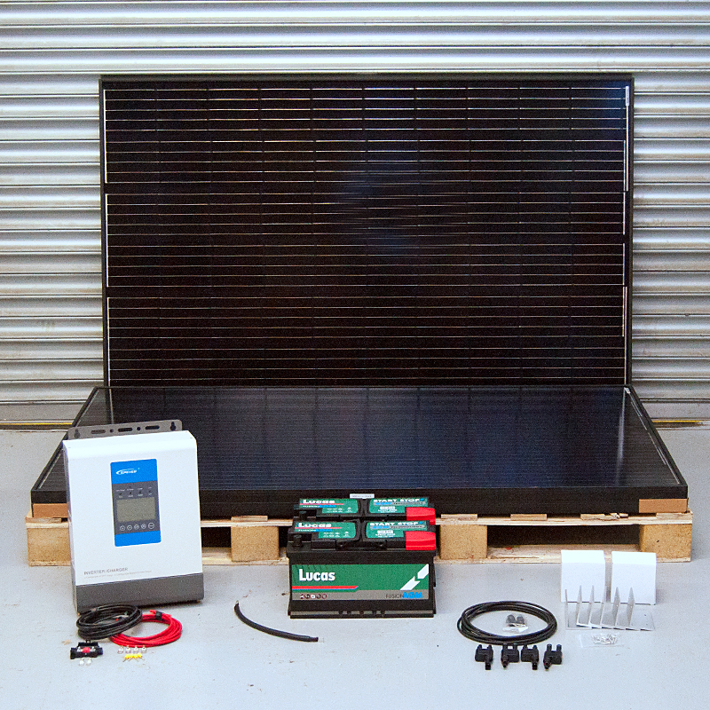 800W, 24V, 1.1kWh Deluxe Off-Grid Solar Kit