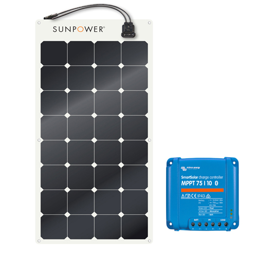 SUNPOWER 100w Semi Flexible 12v Solar Panel Kit – Pop Top – VW T6/T5/T4